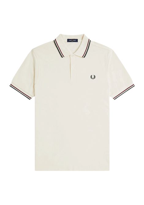 Fred Perry Twin Tipped Shirt Ecru Bordeaux Grassroots Men FRED PERRY | Polo Shirts | M3600P-84A
